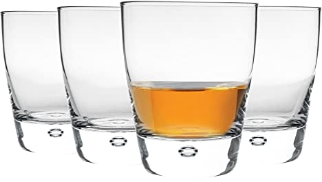 Bormioli Rocco Luna Whisky Glasses - Classic Whiskey Water Cocktail Tumblers - 260ml - Clear - Pack of 8