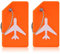 Flintronic Lot de 2 Étiquettes de bagage en Silicone avec carte d'identité, Étiquettes de Valise de Bagage en silicone avec Cordes en Acier Inoxydable, Étiquettes d'étiquette de Sac à Main