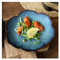 Assiettes Plates/Assiettes Diner Creative Mori Girl Céramique Vaisselle de Vaisselle Paon Blue Lotus Assiette Western Food Plaque Steak Plaque Salade Plaque Plaque Plaque Plat Assiette Plate à Dîner