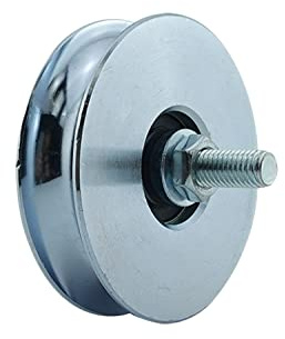 SCHARTEC Roulettes pour portail coulissant - Profil U - Pour rail de jardin, porte coulissante (diamètre : 98 mm)