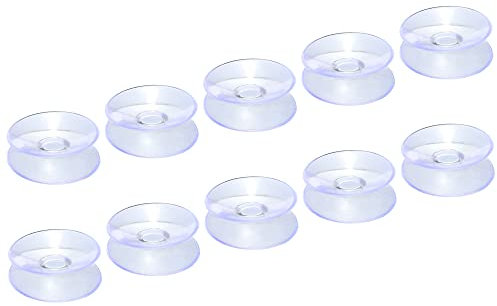 sourcing map Ventosa de 30mm Diámetro PVC Doble Lado Ventosa para Ventana Pared Colgador para Hogar Cocina Baño 20Pcs