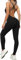 KOEMCY Tutina Donna Spaghetti Strap Schiena Scoperta Jumpsuit Estivo Tute Body Lungo Pantaloni Tuta per Yoga Palestra (Nero, L)