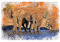 JAYWIS Fußmatte mit Elefanten-Kunstdruck, weicher Eingangsteppich, rutschfeste Fußmatte für drinnen und draußen, waschbar, 40 x 60 cm