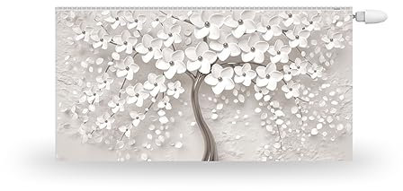 HUBDECO Magnetische Heizkörperverkleidung - 140x60 cm - Magnet Heizkörperabdeckung - Motiv 3D-Blumen - Wasserdicht Erhöhte Abriebfestigkeit Paneel-Heizkörperabdeckung