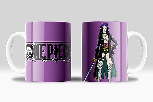 Taza One Piece - Colección taza onepiece con sus protagonistas: Luffy, Nami, Roro, Usopp, Brook, Nico, Vivi Taza nami - Taza roro one piece | Cerámica 355ml (One Piece Nico Robin)