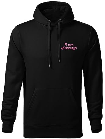 BroiderStudio I am Kenough New Pink Schwarz Sticken Emblem Ursprünglich Kapuzenpullover Prämie Klasse Männer Size L