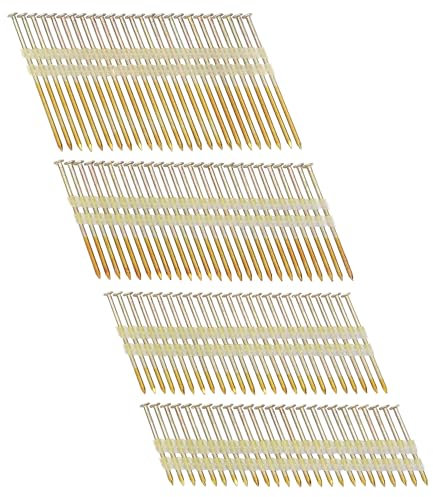 HW HAMWOO Framing Nails,21°Round Head Nail Pack,500-Pack (2- 125Pcs,2-1/2- 125Pcs,3- 125Pcs, 3-1/2- 125Pcs), Galvanized,Ring Shank