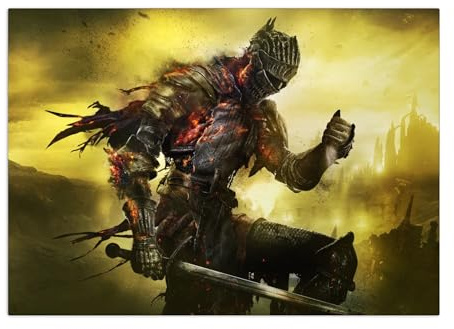 Displate Offiziell Dark Souls MetallPoster Magnetische Befestigung Inklusive Lizenziert Bilder Hochwertiges Poster Dark Souls III Key Art h Poster 45 cm x 32 cm