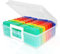 DAJAVE Caja para Fotos, Caja de Almacenamiento de Fotos de Plástico, Incluye 16 Compartimientos y Etiquetas para organizar fotografías, sellos, papelería, joyas semillas juguetes, artes y manualidades
