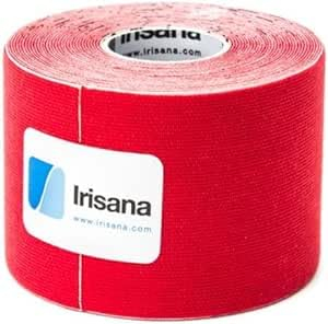 Irisana – Sporttape – Packung mit 2 Stück – Rote – 6,5 x 5 x 6,5 cm – Kinesiologisches Tape – Neuromuskuläre elastische Bandage – Turmalin – Elastisch und wasserfest