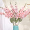OUKEYI Lot de 6 fleurs artificielles en soie delphinium de 85,1 cm - Fleurs artificielles à tige longue pour grand vase, décoration de maison, de fête de mariage (rose)
