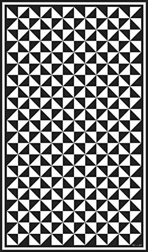 DobleUve Estudio Alfombra Vinílica Hidráulica 31 | Color Negro | 100x150 cm | Alfombra Cocina Lavable Antideslizante | Alfombra Vinilica | Suelo Vinílico | Alfombra Vinilo Salón