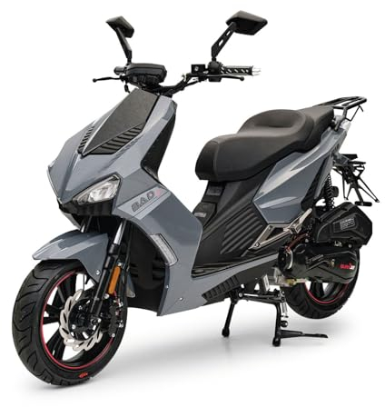 Motorroller BAD s Grau 50ccm 25 kmh Mofa Sportlich Scooter