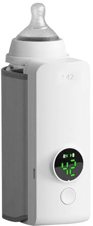 Baby Milk Warmer - Portable Bottle Warmer | Rechargeable USB Breastmilk Bottle Warmer | Milk Powder Dispenser And Digital Lid | Battery-Powered Wireless Baby Milk Warmer For Breastmilk
