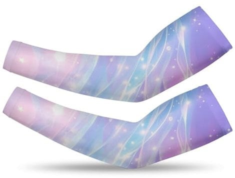MRWQC Manguitos De Compresión Refrigerantes Manguitos Para El Brazo Rainbow Stars Glittered Universe Manguitos De Protección Solar Uv