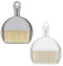 Mini Dustpan and Brush Sets, 2Pack Dust Pan and Brush，Handheld Broom and Dustpan Set, Portable Cleaning Brush with Dustpan Combo for Home, Table, Countertop, Sofa, Key Board (White Grey)