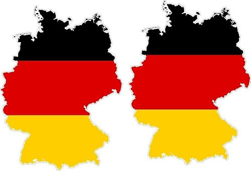 Pure Print Cut 2er Set Deutschland Silhouetten Aufkleber – Selbstklebende Flagge Sticker für Auto, Fahrrad & Laptop | Wetterfestes Vinyl 12 x 8 cm