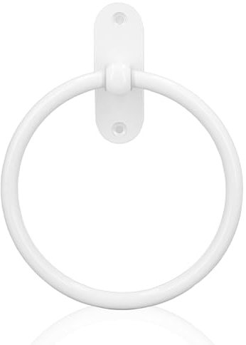 Anneaux pour Serviettes à Main, Porte-Serviettes Mural pour Salle de Bain, Porte-Serviettes Robuste, Anneaux pour Serviettes Blancs, Porte-Serviettes Rond Moderne pour Salle de