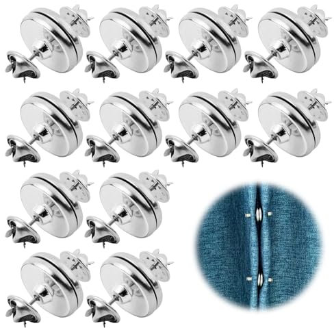 12 Paires d'Aimants pour Rideaux en Alliage de Haute Qualité, Boutons Magnétiques Robustes et Durables, Aimants pour Rideaux, Attaches Magnétiques pour Rideaux pour Rideaux de Douche