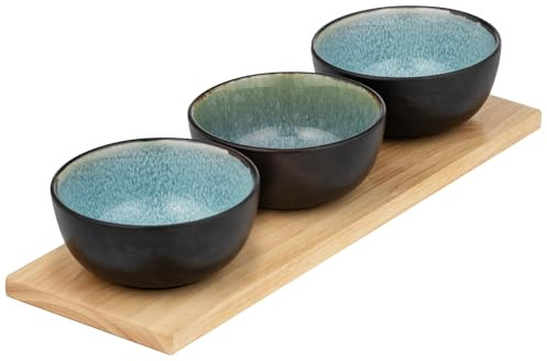 Ladelle Fusion blaugrün 4-teilig Schalen- & Tablett-Set