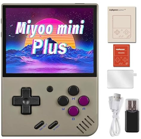 MIY-OO Mini Plus Retro Handheld Game Console, OnionOS Linux System 3.5 IPS Schermo Portatile Videogiochi Console Regalo per Bambini (NO GIOCHI)