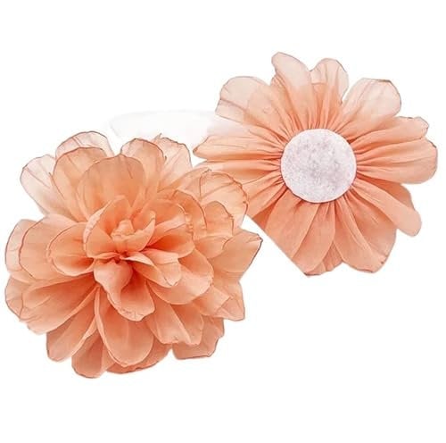 XPJYUA Chiffon Blumen 5 Stücke 10 cm Chiffon Handgemachte 3D Stoff Künstliche Gaze Blume for Hochzeit Kleid Hüte Dekoration(Peach pink)