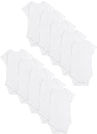 Marks & Spencer Lot de 10 bodys Pur coton à manches courtes (2,9 kg-3 ans) Blanc 18-24 mois