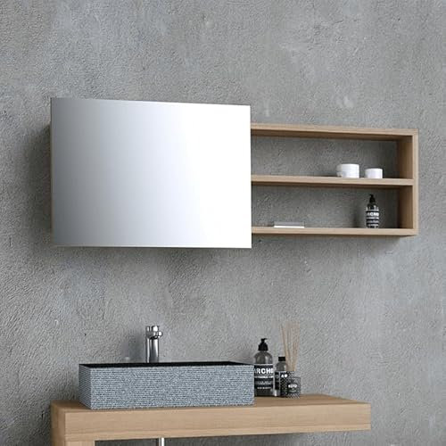 ByCA Armoire de Toilette 100 cm en Chêne Naturel - Hémi