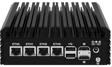 ANDAQI Micro Firewall Appliance, Mini PC, Mikrotik, OPNsense, VPN, Router PC, Alder Lake-N 12th Gen N100, RJ42, 4 x 2.5GbE I226-V, 2 x HDMI, DP, TF, Type-C, 0 RAM, 0 Storage, Barebone No System