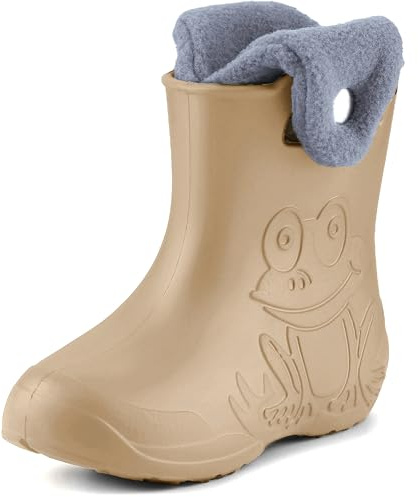 Ladeheid EVA Kinder Jungen Mädchen Gummistiefel Regenschuhe gefüttert Regenstiefel Gummischuhe LA-CA-04 Kamel, 26/27 EU