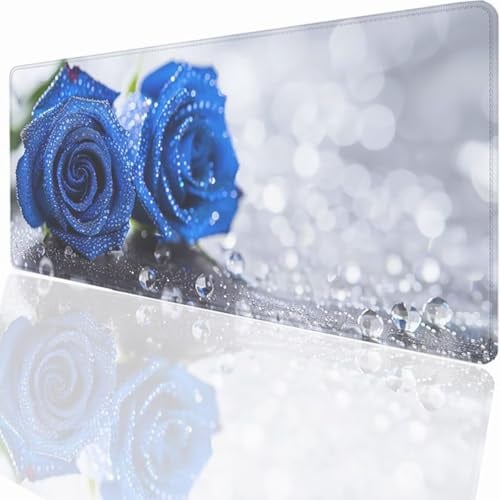 Gaming Mauspad Blumen Motiv, Mousepad XXL 900x400x3mm, Wetterfest Anti-Rutsch Schreibtisch Mouse Pad verbessert Präzision und Geschwindigkeit, Gaming Zubehör für Home Zimmer Deko PjY98 Z-O
