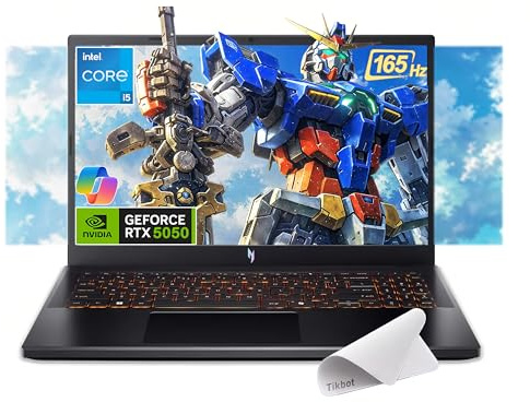 acer Nitro V 39.6 cm FHD IPS 165Hz Gaming Laptop, Intel Core i5-13420H, NVIDIA GeForce RTX 5050 con 8GB GDDR7 VRAM, Win11H, w/Mouse pad (16GB RAM, 1TB PCIe SSD)