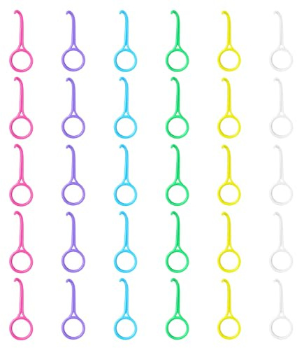 30 Stück Aligner Entfernungswerkzeug, Zahnprothesen Abzieher für Unsichtbare Zahnspangen, Aligner Removal Tool Zahnspange Haken Zahnspange Entferner, 5 Farben