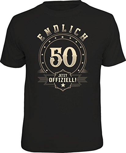 RAHMENLOS Original T-Shirt zum 50. Geburtstag: Endlich 50 - jetzt offiziell!