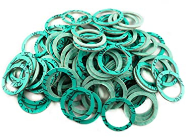 KINETICS LINE Fiber Flachdichtung 1 1/4 Zoll (39 x 30 x 2 mm) 100 Stück Sanitär, Heizung, Klima, Lüftung, Rohrleitungs und Garten (bis zu 180°C)
