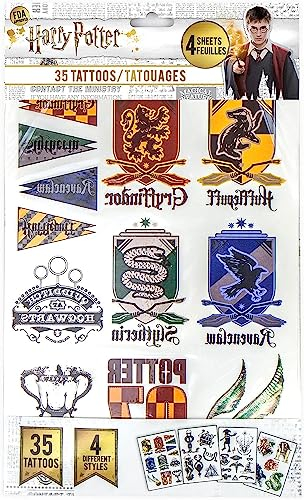 Cinereplicas Harry Potter - Temporäre Tattoos (35 Tattoos) - Offizielle Lizenz