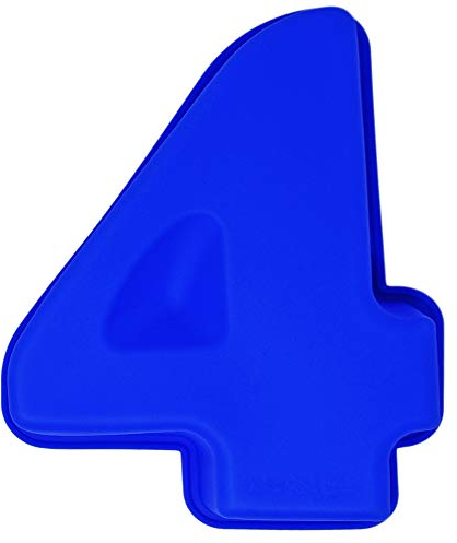 MATANA - 10 Non-Stick Baking Cake Moulds, Birthday Number Four - Silicone, BPA Free (4)