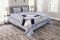ABAKUHAUS Marine Tagesdecke Set, Ferien Seaman Ozean, Set mit Kissenbezügen Waschbar, für Doppelbetten 220 x 220 cm, Creme Taupe