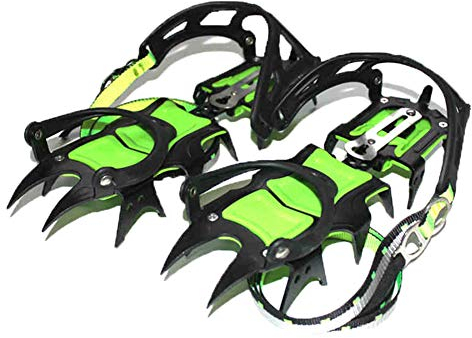 Tentock Outdoor Climbing Steigeisen Manganstahl 14 Zähne Anti-Rutsch-Schuhabdeckung Greifer für Bergsteigen Jagd(typ A-Lange Zähne)