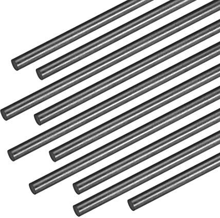 sourcing map 3mm Carbone Fibre Tige pour RC Avion Matte Pôle US 200mm 7.8 Pouce 10pcs