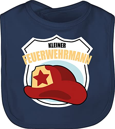 Shirtracer Baby Lätzchen - Feuerwehr - Kleiner Feuerwehrmann - Unisize - Navy Blau - feuerwehrgeschenkartikel feuerwehrgeschenke geschenkartikel freiwillige geschenke nachwuchs geschenk