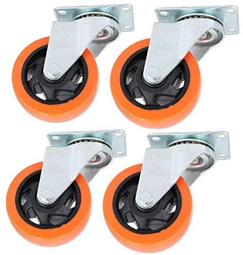 4 Swivel PVC Trolley Castor Wheel Roller Bearings 130kg Load Per Wheel 4 Pack