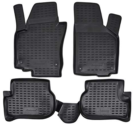 J&J AUTOMOTIVE | 3D Design Gummimatten Gummifußmatten Für Golf 5 V, 6, Plus 2004-2014, Anti-Rutsch, Ohne Geruch, Allwetter, Rand 3cm, 4-Teilig