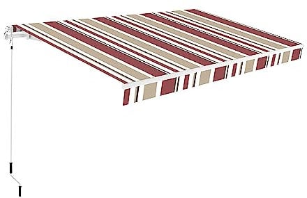 SmartSun Classic Store banne Complet 3x2m Bordeaux/Beige Toile Polyester. Aluminium. Réglable en Inclinaison et manivelle Incluse. Auvent terrasse, Jardin, Balcon