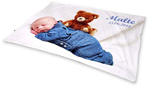 xieshang Fotodecke mit Eigenem Foto Name Super Weich,Decke Foto Personalisiert. Personalisierte Fotogeschenke. Baby Decke Einseitig personalisierte Decken. (120x175cm(47X68inch))
