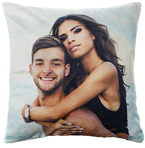 Ferocity Personalisiertes FOTOGESCHENK Plüsch Kissen mit eigenem Foto (45 x 45 cm) Flauschiges Foto-Kissen mit Deinem Foto & Text Bedrucken Zum Jahrestag, Geburtstag, Valentinstag (mit Füllung) [091]