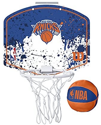 Wilson Minicanestro da Basket NBA TEAM MINI HOOP, Plastica, Bianco/Blu (New York Knicks)