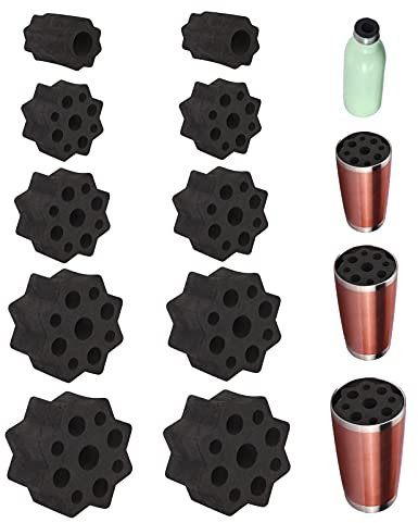 Cup Turner Foam Sets, 10PCS 5 Size Tumbler Turner Foams Inserts for 3/4 Inch PVC Pipe, Tumbler Spinner Foams Fit 40 oz 30 oz 20 oz 10 oz All Tumblers Crafting (Black)