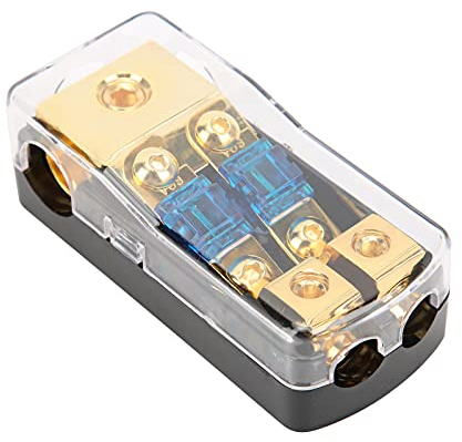 60A Bloque De Distribución De Energía 1 En 2 Salidas Divisor De Audio Portafusibles Para Auto RV Divisor De Audio Car Audio Estéreo Portafusibles De Potencia Bloque Distribuidor