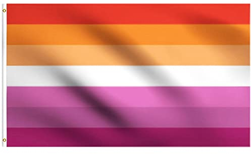 MOGADEE® Drapeau Lesbien pour Événements LGBTQ Intérieurs et Extérieurs, Parades et Décorations - LGBT 90x150cm (3x5ft)